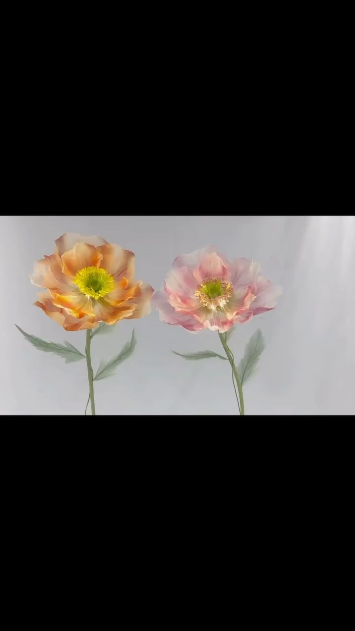 Glowing oversized blooms staged in an immersive studio environment