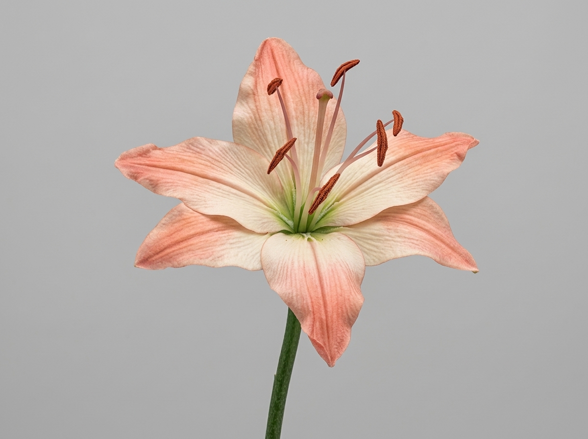 Lily-shaped sculpture in moody studio lighting
